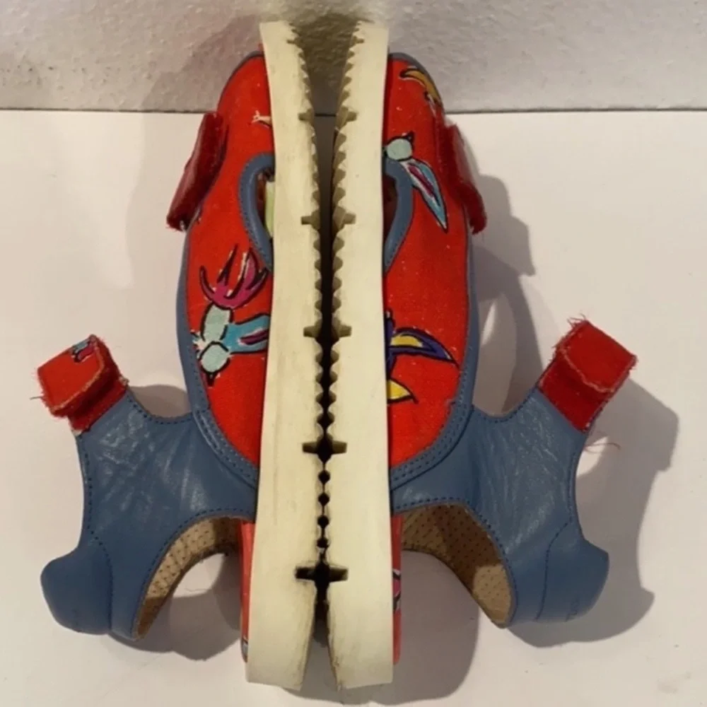 Authentic Dolce & Gabbana luxury designer leather & canvas boys sandals sz 3